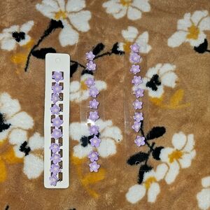 Purple Floral Hair Clips